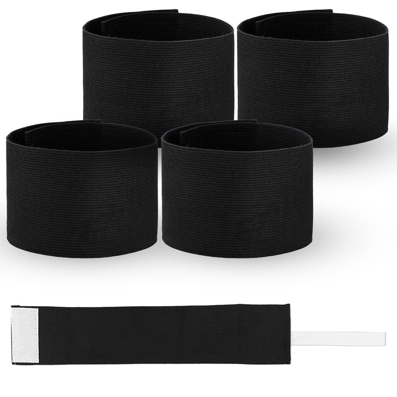 4Pcs 13.58x2.76in Arm Band Soccer Armband Black Elastic Exercise Armband Mourning Bands Elastic Adjustable Armbands for Volleyball Basketball Team Funerals, Memorial, Condolence