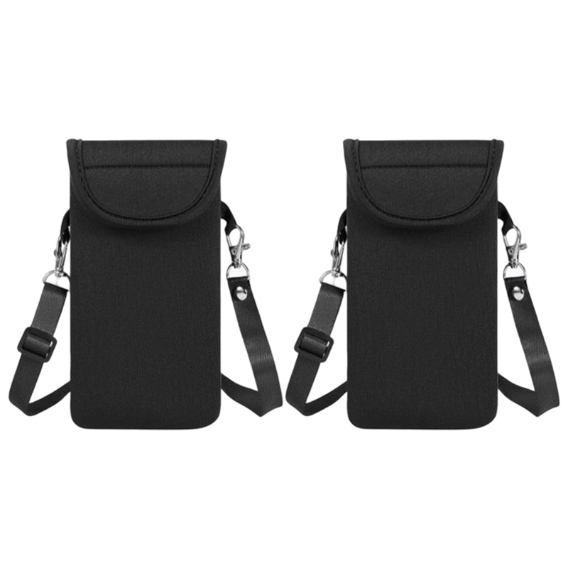 2 Pcs Phone Crossbody Bag, Universal Neoprene Cell Phone Pouch Purse Crossbody with Neck Strap, Around Neck Carrying Case for iPhone Cell Phones Coin Key