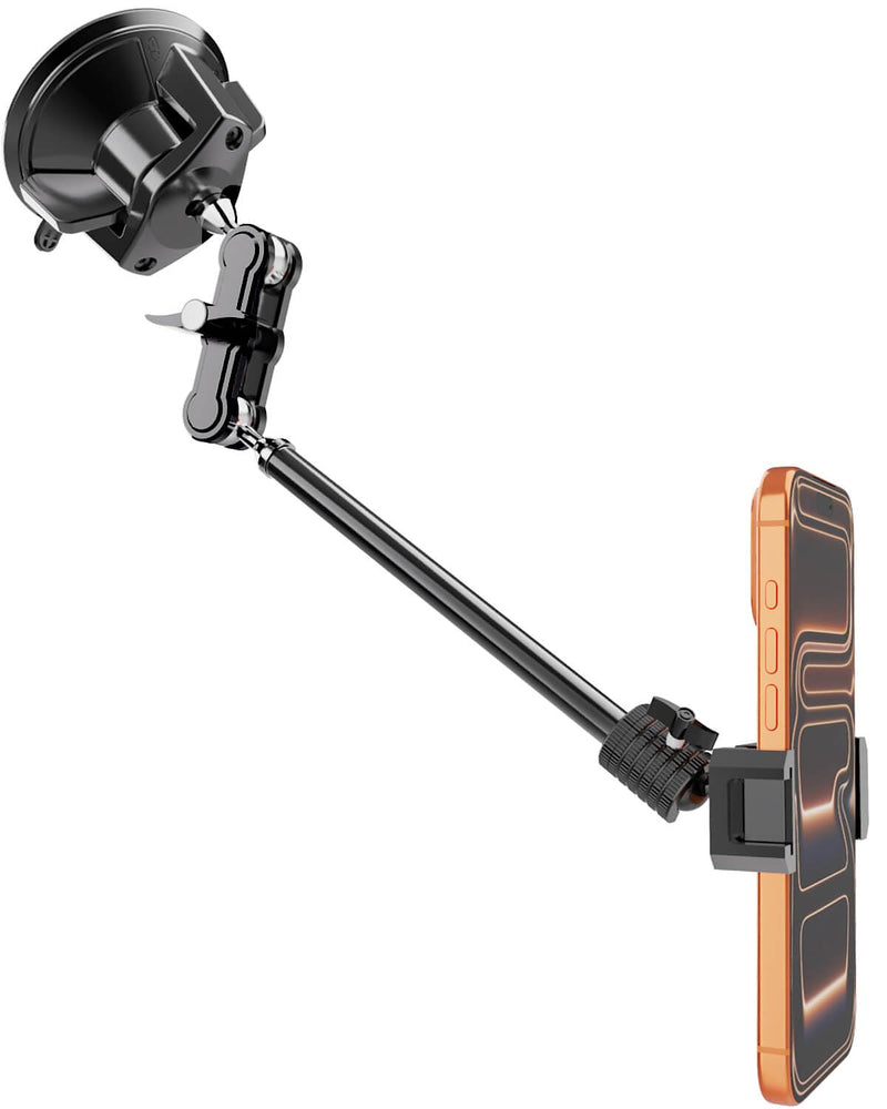 Car Phone Holder, 3.54" Large Suction Cup Phone Mount | Upgraded Ultra-Stable Aluminum Alloy | 360° Rotatable Adjustable Mount for Windshield, Compatible with iPhone for Vlogging Recording