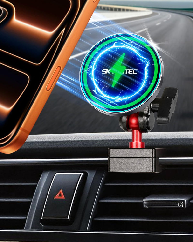 SKYLOTEC Magnetic Wireless Charger Phone Mount for Toyota 4Runner 2010-2024 | 5th Gen 4runner Cell Phone Holder Accessories, Dashboard Mount Cradles, Strong Magnets for MagSafe & iPhone Samsung