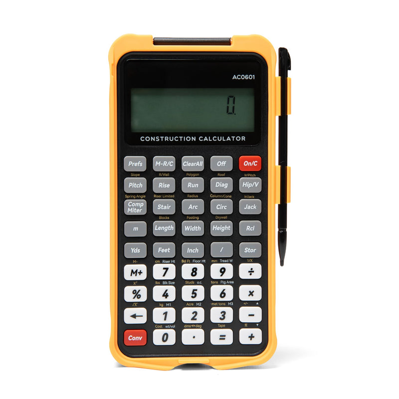 Construction Calculator with Writing Tablet — Feet Inch Fraction, Carpenter Calculator for Framing, Roofing, Concrete, Material Estimator, 200+ Functions, Gifts for Contractors