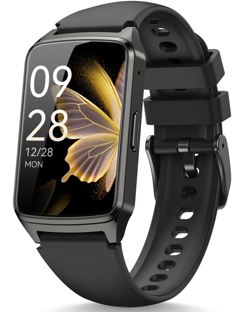 Fitness Smart Watch for Women Men, Step Counter for iOS iPhone Android with Sleep Calorie Monitor, Daily Activity Workout Tracker, IP68 Waterproof, 110+Sport Modes Smartwatch (Black) Black