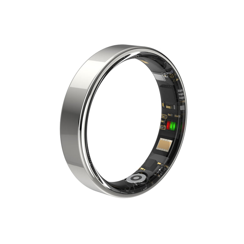6mm Slim Smart Ring for Women HR/O2/Sleep Size11 Silver | Ultra-slim 6mm design. Tracks HR, blood oxygen & sleep. 5ATM waterproof for swimming. Gesture control 11
