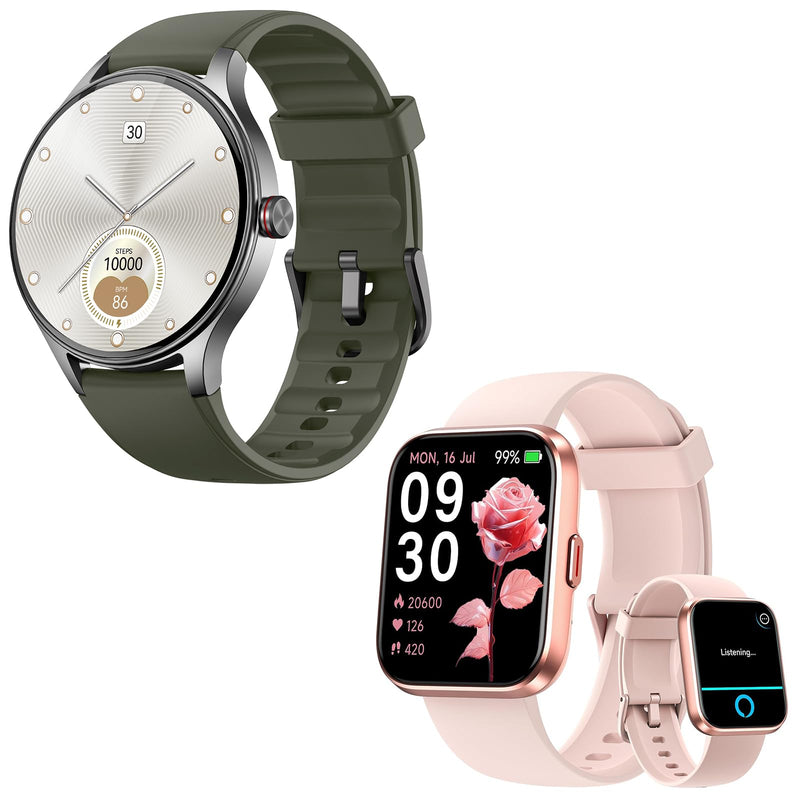 Smart Watch for Women Men Android & iOS, Alexa Built-in [1.8" +1.27'' HD Screen] IP68 Waterproof Fitness Watch with Bluetooth Call (Answer/Make), Heart Rate/Sleep/SpO2 Monitor, 105 Sports Track