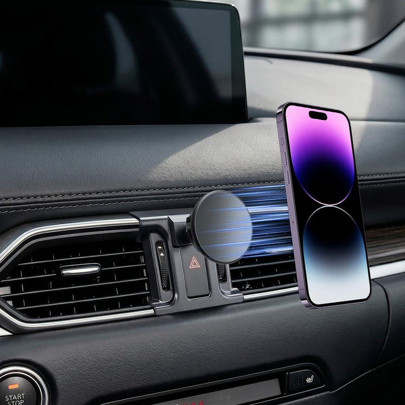 Car Phone Holder, Car Mount for Mazda CX5 2017-2025, Air Vent Phone Holder, Magsafe Magnetic Navigation Stand Fit for iPhone 17 16 15 14 13 12 Pro Max Plus Mini, Magsafe Case, All Phones Upgraded Magnetic