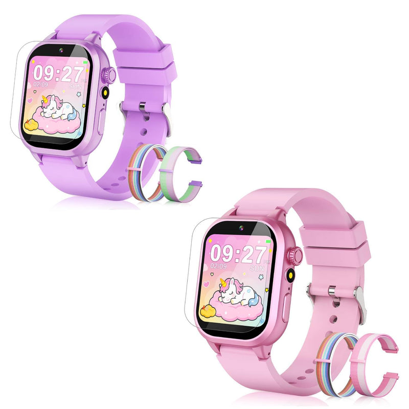 Kids Smart Watch Girls Gift for Girl Aged 5-12, 40 Games HD Touchscreen Kids Watch with Video Camera Music Pedometer Audiostory Learn Card Toys Birthday Gifts for Girls Ages 5 6 7 8 9 10