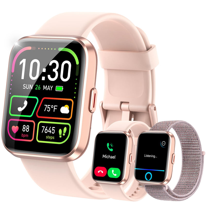 WMK Smart Watches for Women, 1.83" Smart Watch for Android Phones & iPhone, Pink