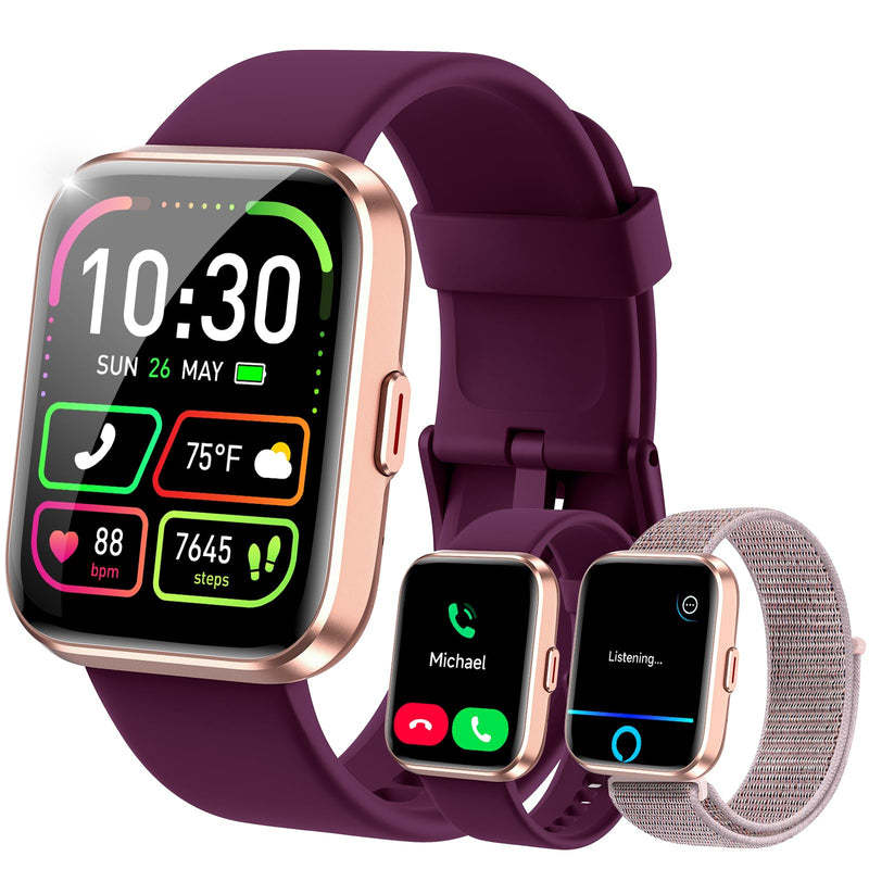 WMK Smart Watches for Women, 1.83" Smart Watch for Android Phones & iPhone, Purple