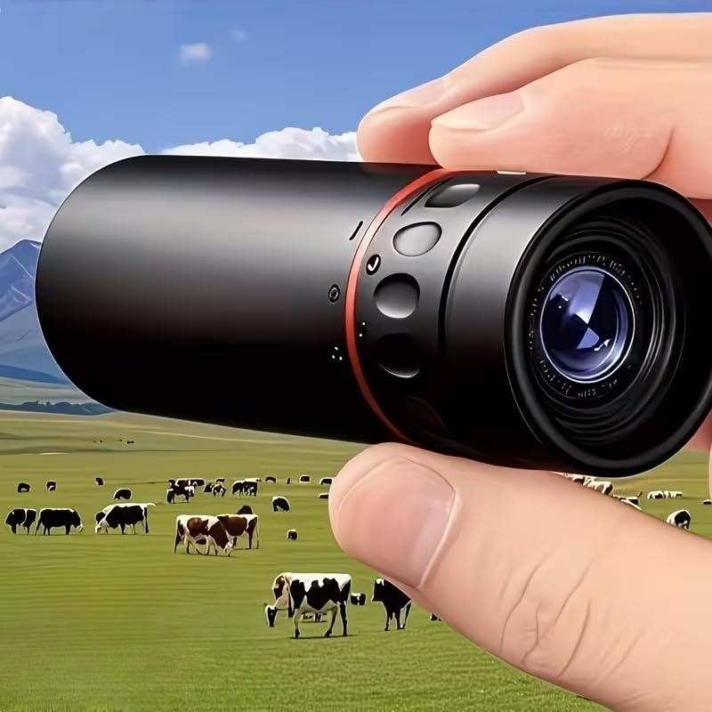 1set 10X25 High-Definition Long-Distance Monocular Telescope, 10X Easy to Store with Storage Case and Lanyard, for Hiking, Camping, Outdoor Adventures, Black