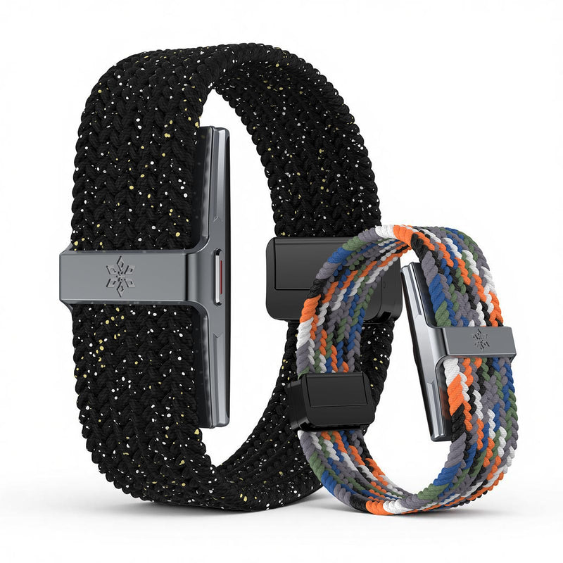 Screenless Fitness Tracker Heart Rate Sleep Monitor for iOS Android | IP68 Waterproof Activity Tracker with 2 Elastic Braided Bands, Long Battery Life, Step Counter and Auto Health Tracking