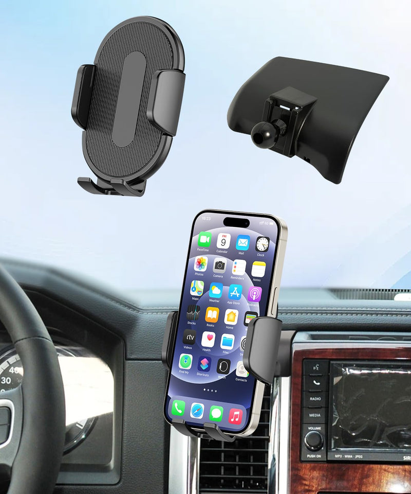 Car Phone Holder for 2009-2012 Dodge Ram 1500 2500 3500 Auto Accessories，One Hand Place & Pick，360° Rotation，Hands Free，for 4.7-7 inch Phones