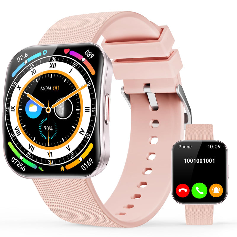 MFVLP Smart Watch for Men Women, Bluetooth Calls, AI Dial, AI Q&A, 1.85" HD AMOLED Curved Display Fitness Watch with Blood Pressure Sleep Heart Rate Monitor