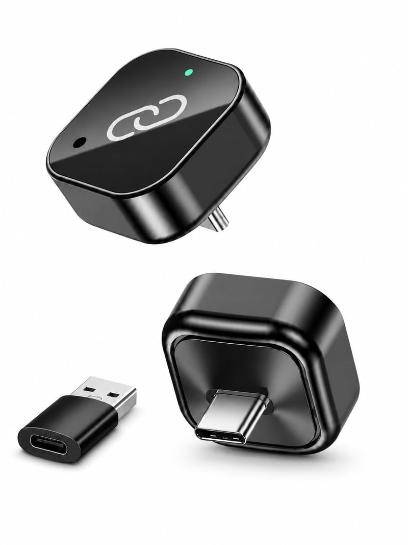 Wireless CarPlay Adapter USB C, Android Auto Mini Dongle | Compact USB-C dongle upgrades factory wired CarPlay and Android Auto with 5GHz WiFi, plug-and-play setup and auto connect.