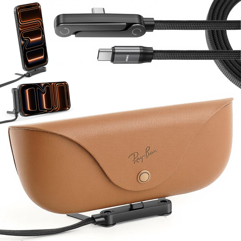 Foldable Charging Stand Compatible with Ray Ban Meta/Display Charging Case & Phone, 240W Fast USB C to USB C Multi-Functional Charging Cable for Smart Glasses Box