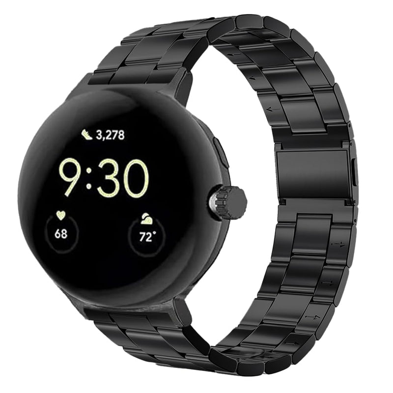 Tool-Free Titanium Magnetic Band for Google Pixel watch 5/4/3 45mm | Metal Strap for Pixel Watch 45mm | No Tool Needed Adjustment,40% Lightweight,Durable,Skin-Friendly,Fit wrist 6"-9",for Men black