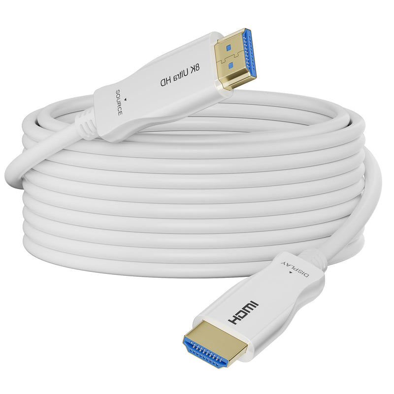 8K Fiber Optic HDMI Cable 100FT, 48Gbps Ultra High Speed Thin HDMI Cord, 8K@60Hz 4K@240Hz, Dynamic HDR, eARC, HDCP 2.2&2.3, 3D, Compatible for Laptop, PC, Monitor, PS5, PS4, Xbox, HDTV, Projecto 100 Feet