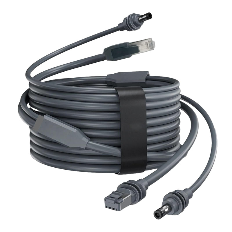 15M/50FT 2-in-1 Starlink Mini Ethernet Cable, Integrated DC Power + Gigabit Ethernet Replacement Cord, Waterproof Outdoor Cable for RV Marine Camping 50 Feet