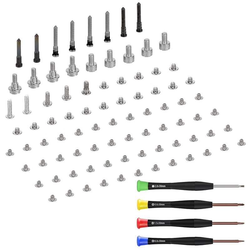 for iPhone 16 Pro Max Complete Full Screw Set Replacement | Pentalobe Bottom Screws Inner Repair Part with 4 Screwdrivers for 16promax A3295 A3296 A3084 A3297