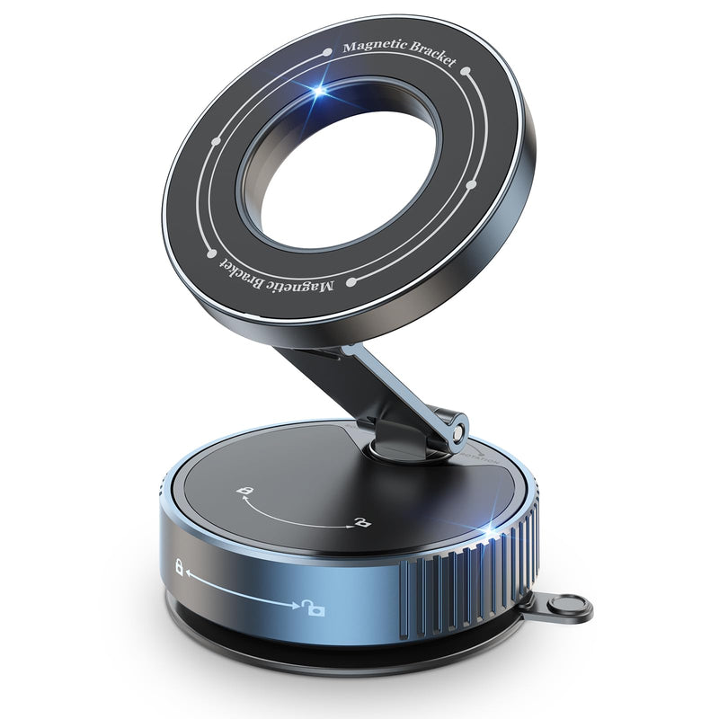Magnetic Car Phone Holder for Magsafe, Nano Gel 360°Adjustable Vacuum Phone Holders for Your Car,[108+LBS Suction & 2800gf Magnetic] Car Phone Mount for iPhone 17/16/15/14/13/12 Series & Android 90