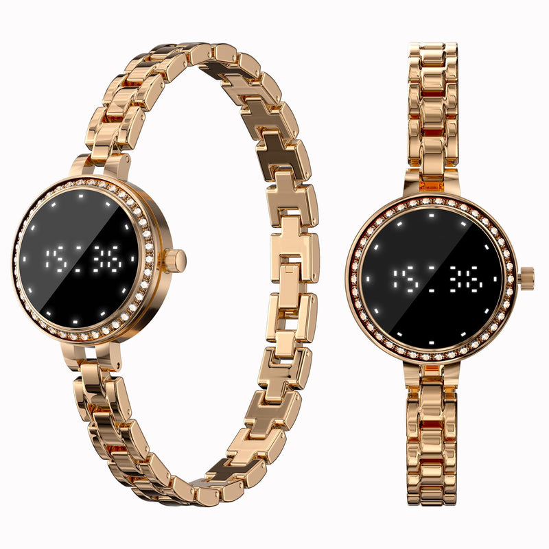 Smart Bracelet for Women Elegant Fitness Tracker Fitness Bracelet with Heart Rate Monitor Sleep Tracker for Android iOS rosegold