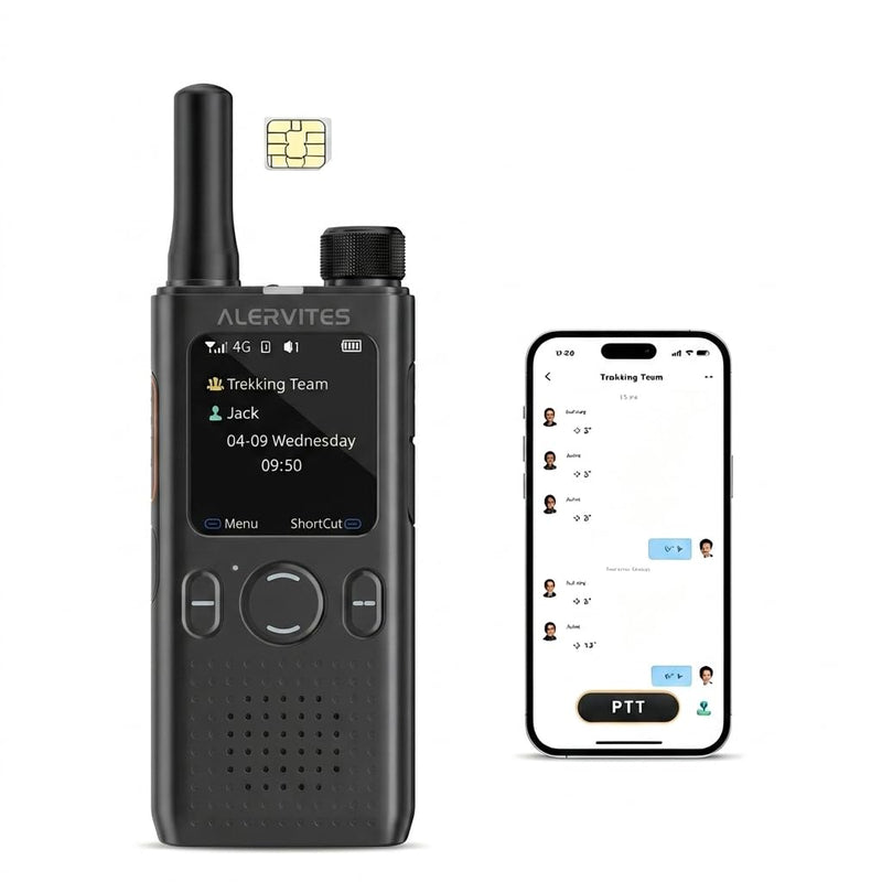 POC-AT1 4G/5G Network Radio, [White/Black] Global Range Walkie Talkie with Screen, Type-C Fast Charging, No Distance Limit PoC Radio for Hotels, Security, Road Trips Gray