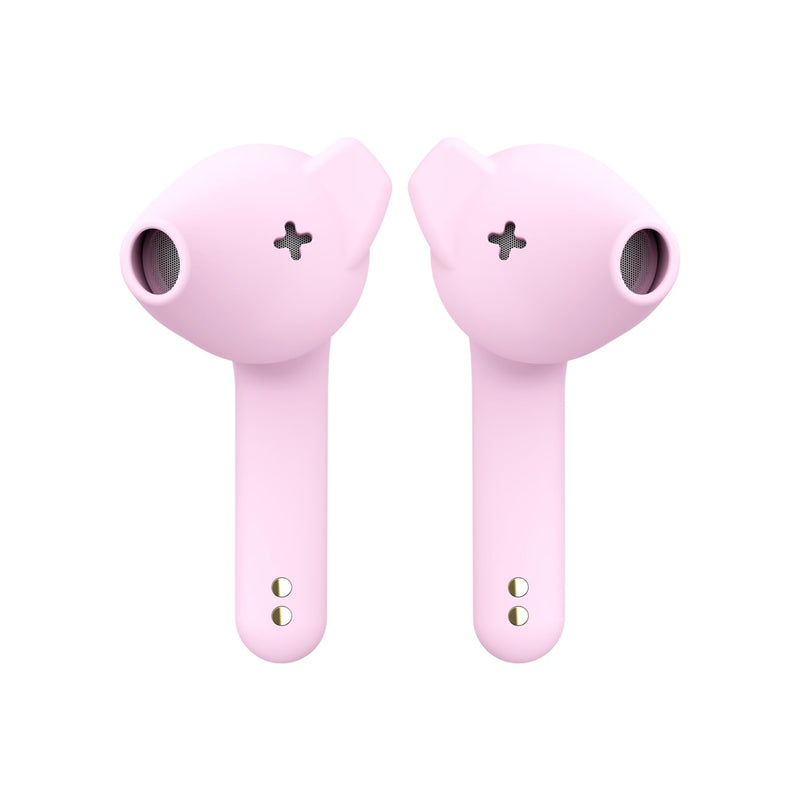 Defunc True Basic Wireless Earbuds, Bluetooth 6.0, Patented MultiTip Semi-in-Ear Design with Silicone Ear Wings, AI App Support, Quad Microphones,Waterproof, 22H Playtime, Secure Fit Earbuds (Pink) Pink