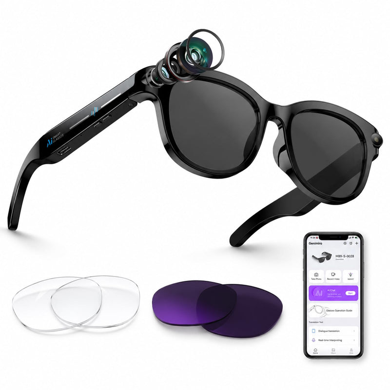 Smart Glasses 8MP Camera Real Time Translation AI Voice Object Recognition