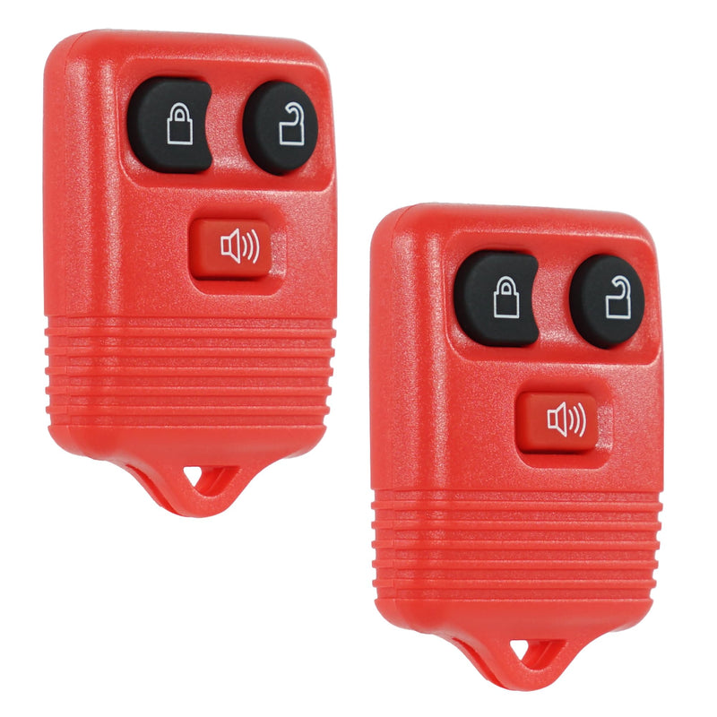 SUPALAND Key Fob Replacement Fits for Ford Mustang Focus Explorer Expedition Taurus Escape Edge Thunderbird Lincoln Town Car 1999-2014 Keyless Entry Remote Control CWTWB1U311 4-Button Red 2PCS