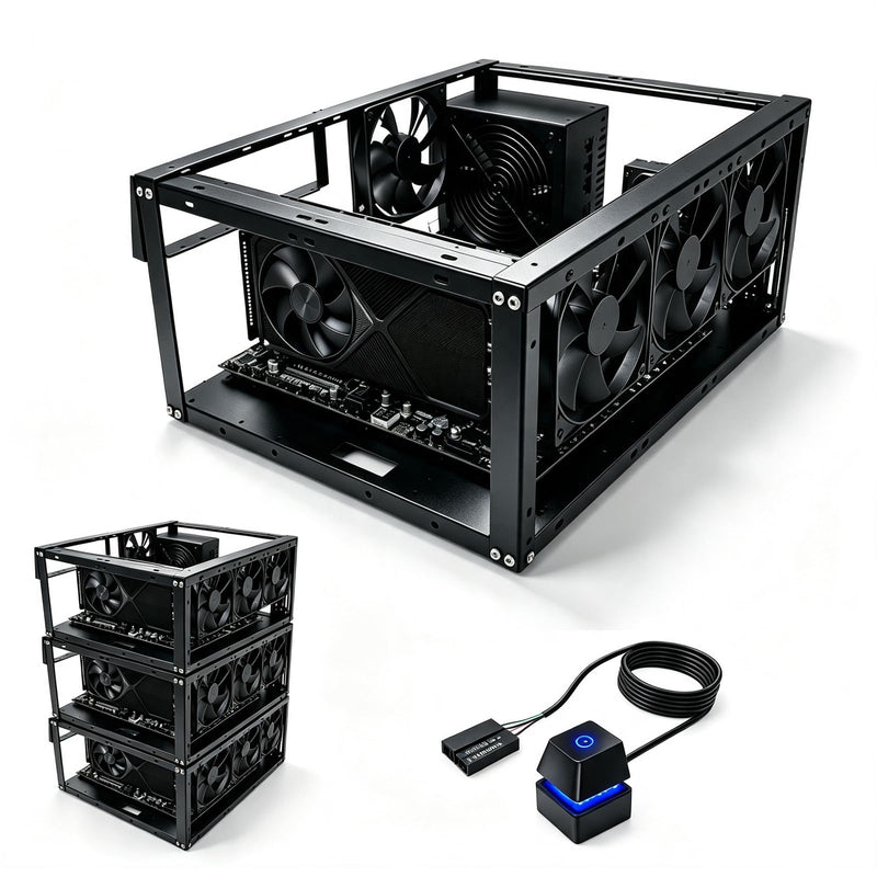 PC Test Bench, Open Air PC Case, Open Frame Computer Chassis, Techbench Server Rack Mount PC Case for E-ATX ATX MATX EATX X79 X99 Micro ATX Motherboards (Stackable)