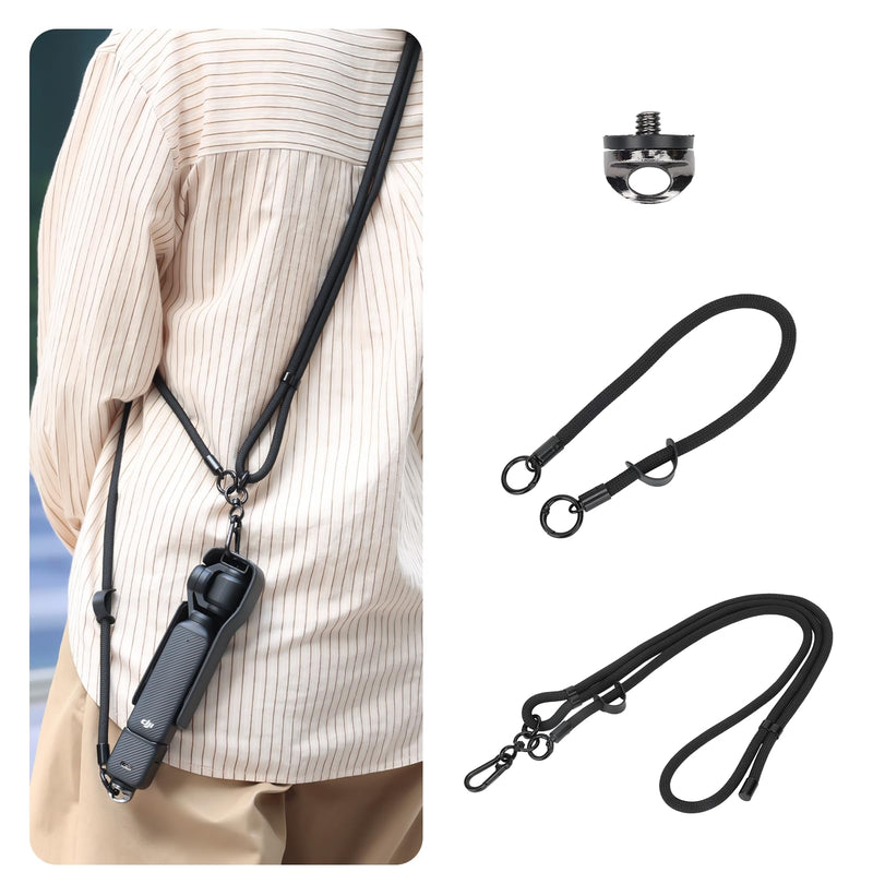 VRIG Crossbody Camera Strap for DJI Osmo Pocket 4 & Pocket 3/Xtra Muse | Adjustable Shoulder/Hand Wrist Straps Lanyard for Photography with a 1/4" Screw for Insta360 X5,DJI OSMO Action 6/5Pro/4/3
