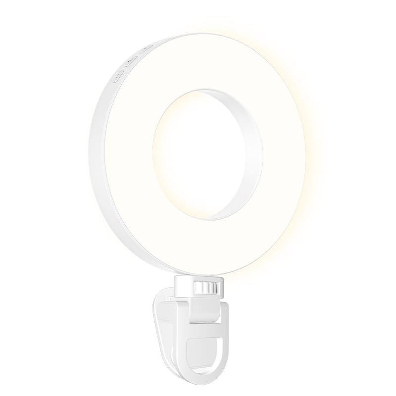 Selfie One Pro - Ring Light for Phone, iPhone, Android or Laptop | 3 Adjustable Light Modes | Rechargeable Batteries | Removeable Clip | Perfect for Beauty, Influencers, Creators