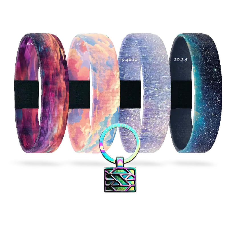ZOX Interactive Bible Verse Bracelets — Trust Bible Pack | Compatible with iPhone & Android, Scan for Daily Scripture, Stretchy Elastic Wristband, Fun Gift for Men, Women & Teens 4-Pack Multi Medium