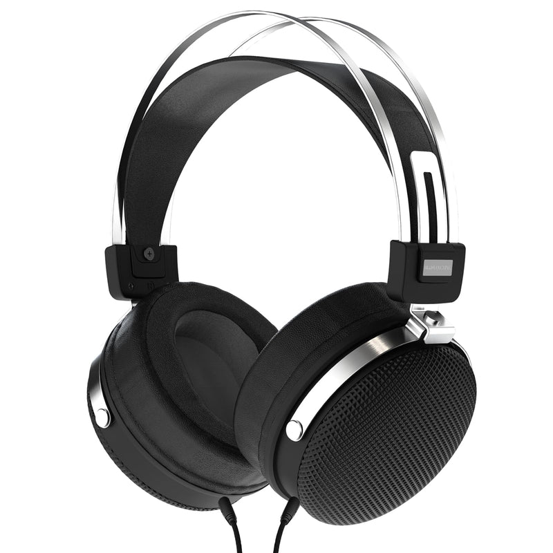 FAAEAL Wired Studio Headphones,Over Ear Boom mic Gaming Headset,HiFi Open-Back Stereo Headphones,Dual 3.5mm 50mm Dynamic Driver Monitoring Headset for Recording Mixing DJ Podcast Audiophile Wired Dual 3.5mm