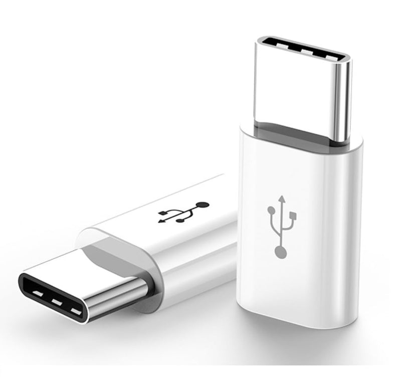 2 Pack Micro USB to USB C Adapter, Micro-USB Female to USB-C Male OTG Adapter Compatible with Samsung Galaxy S10 S9 S8 Plus Note 9 8, MacBook, LG V30 G5 G6, Moto Z2 Play Type-C Phones, Tablets (White)
