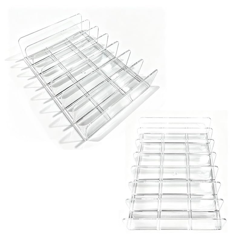 2 Pcs Clear Acrylic CD Holder, DVD/CD Display Rack & Storage Box Holds up to 14 Standard DVD Cases for Media Shelf Storage and Organization