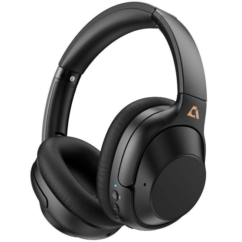 YMOO Noise Cancelling Headphones for Airplane, Wired Wireless ANC Headsets | Bluetooth 6.0 Over Ear Travel Headphones, LDAC Hi-Res Audio, 100H Playtime, Custom EQ via App Black