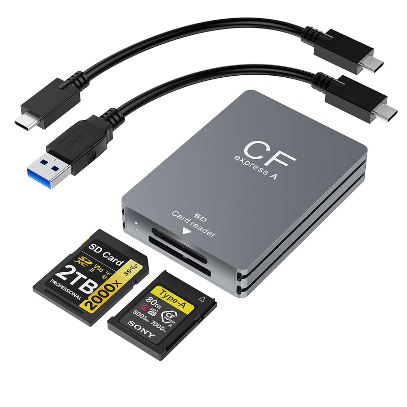 CFexpress Type B Card Reader, Dual-Slot CFexpress Type B & SD Card Reader, USB-C 3.2 Gen 2 10Gbps Aluminum Memory Card Reader for SD UHS-II/UHS-I, Photo & Video Offload Medium
