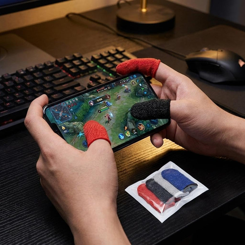 10pcs Ultra-Thin Anti-Sweat Finger Sleeves for Gaming, Touchscreen Compatible Thumb Covers, Non-Slip Phone Game Accessories for Men and Women Random Color