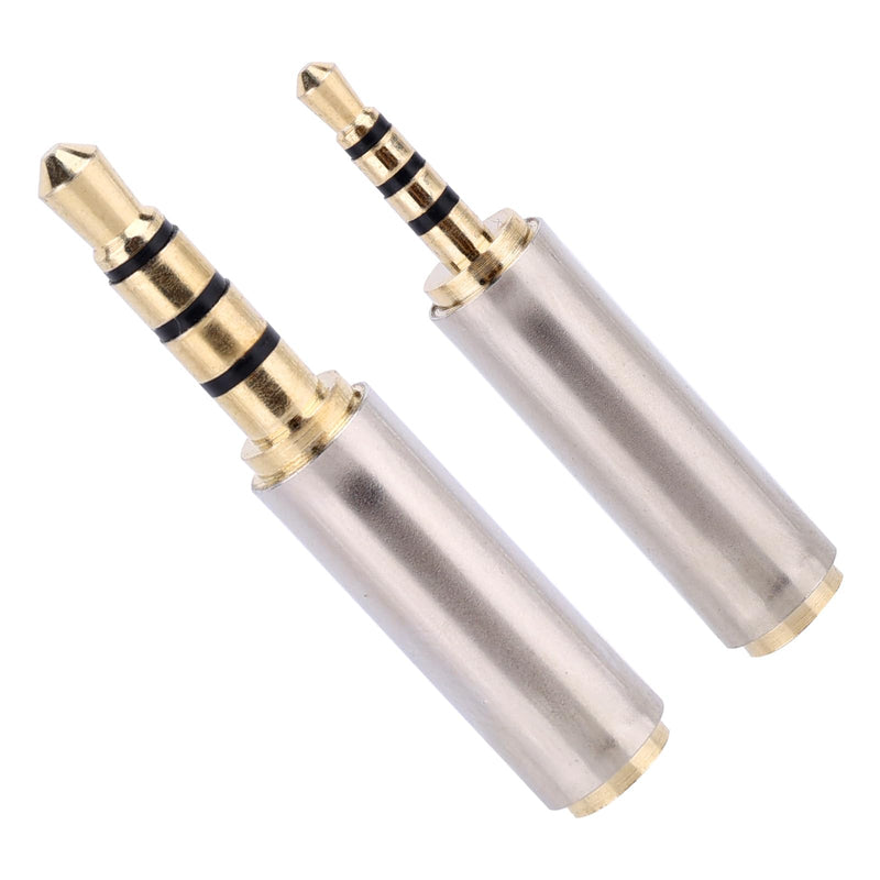 2pcs 2.5mm to 3.5mm & 3.5mm to 2.5mm Stereo/Mono Audio Adapters | Male-to-Female Stereo Audio Converter Jack Adapter for Headphones Smartphones Tablets Mic Television