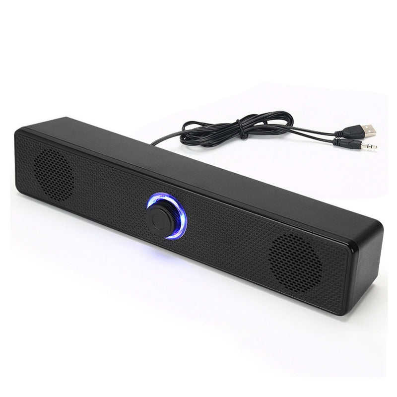 USB Computer Speakers PC Laptop Speaker with HiFi Clear Sound Digital Volume Knob 3.5mm AUX Input for Desktop Laptop Tablet Mobile Devices