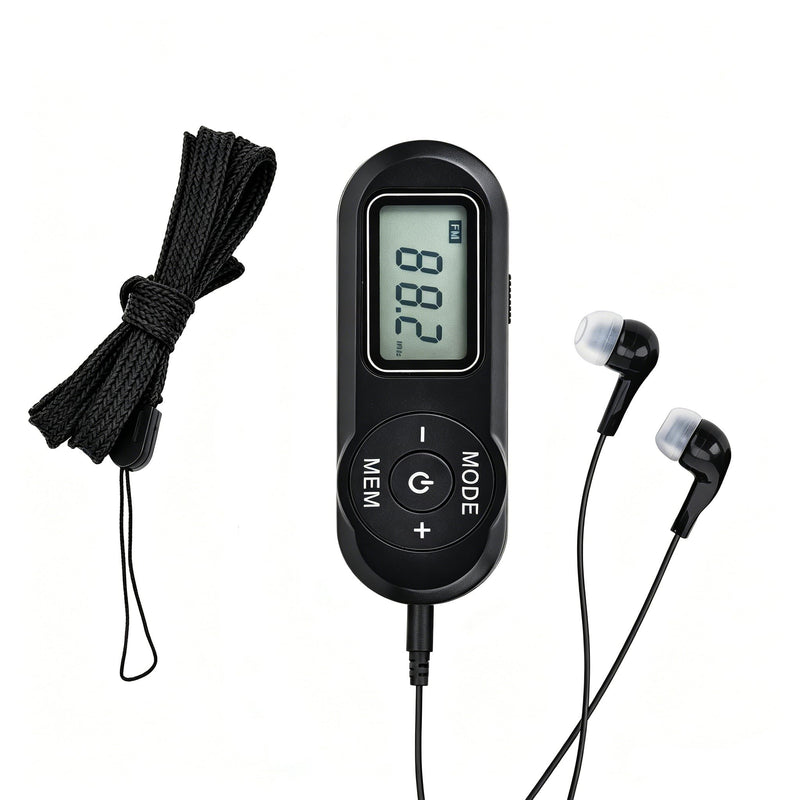 Longben Portable Pocket Radio Personal Radio Mini Pocket Radio with Headphones Battery Operated Walkmen