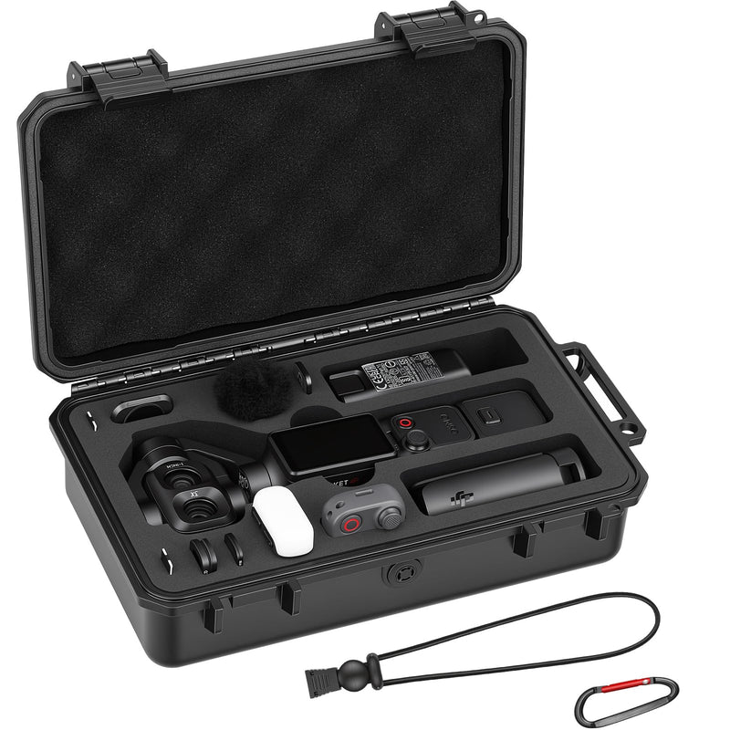 AMAZEAR Waterproof Hard Case Compatible with DJI OSMO Pocket 4P, Pocket4 Pro Creator Combo Accessories Small Hard Shell Cover Travel Hardcase for Carrying, Protection, Storage, Organization, Black