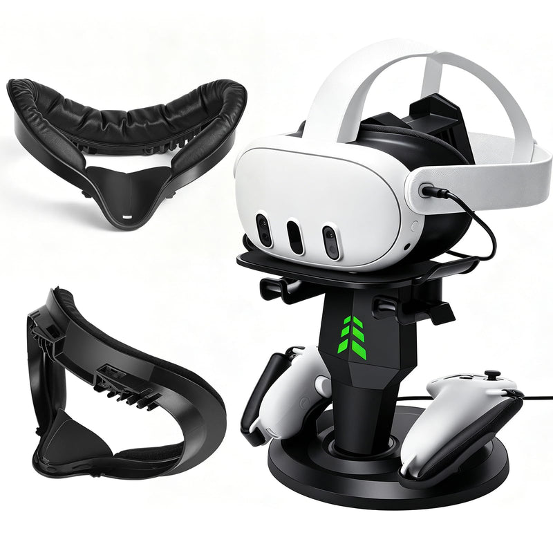TechKen Quest 2 Face Pad and Charging Station for Quest 2/Quest 3S/Quest 3