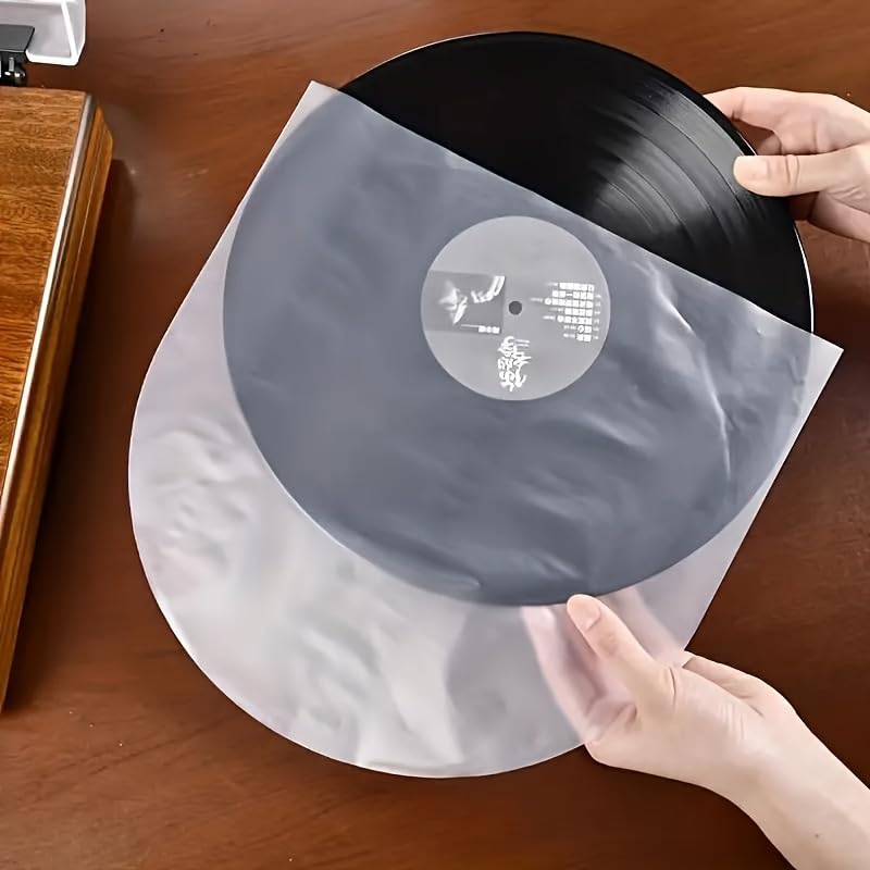 10pcs 12" Vinyl Record Sleeves, Anti-Static Polyethylene Protective Bags for LPs, 12.04 x 12.12 Inches Thick Clear Outer Sleeves, Smooth Texture Dust-Proof Cover for Record Storage and Preservation
