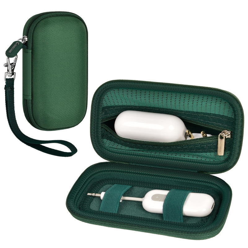 COMECASE Bluetooth Transmitter Case for AirFly SE/Pro 2/Pro/Duo | Hard EVA Travel Case with Elastic Band and Dual Straps, for AirFly and Small Audio Adapters,Commutes and Daily Carry, Green