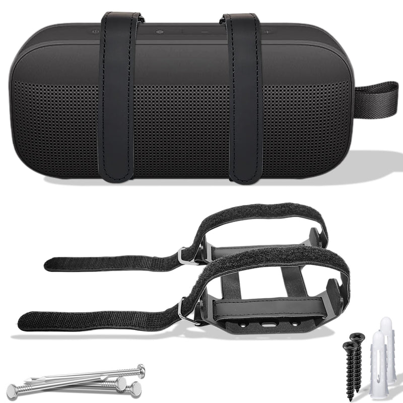 Metal Wall Mount for Bose SoundLink Flex Speaker (2nd Gen) ceiling Bracket | secure stable holder with adjustable straps for bose soundlink flex protable audio for Jet Ski/Snowmobile/Boat/PWC's,black