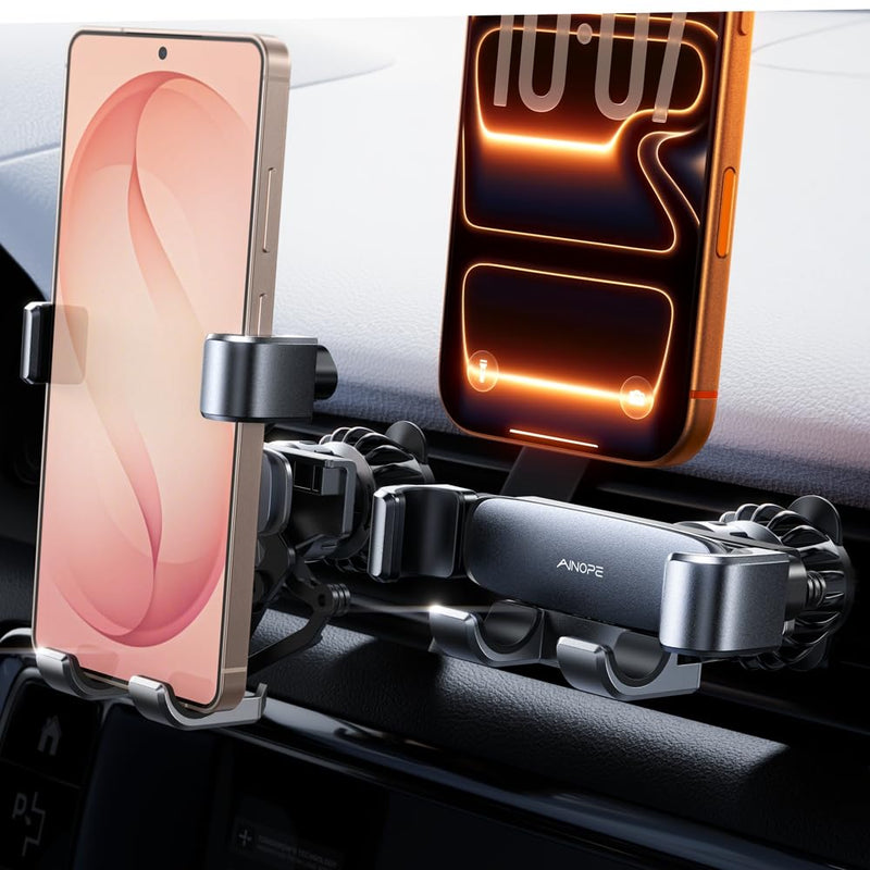 AINOPE Car Vent Phone Mount, Gravity Phone Holder Car, 2 Pack Black for 2 Pack
