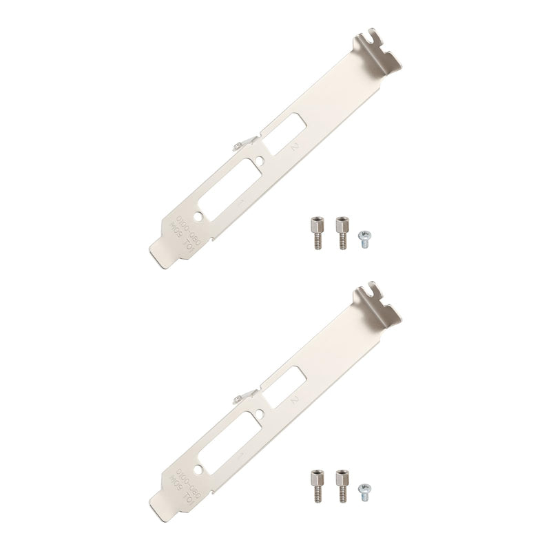 2X Full Height GPU Bracket with Screws Compatible with NVIDIA Quadro 410 K600 K620 K420 Single Slot ATX Steel Silver 2