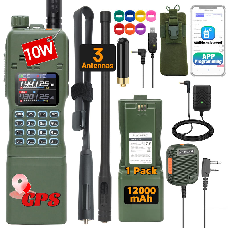 BAOFENG Radio Ham Radio Handheld AR-152 PRO 10W Rechargeable Walkie Talkies Long Range AR-5RM Two Way Radio NOAA Weather Radio GPS,APP Programming Copy Frequency USB Charger Survival Tactical Gear