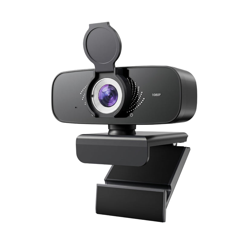 1080P Webcam with Microphone, Privacy Cover & USB-C Adapter | 105° FOV, Fixed Focus, Auto Light Correction, Plug & Play USB-A Camera with Tripod for Zoom, Teams, FaceTime and YouTube 1080p